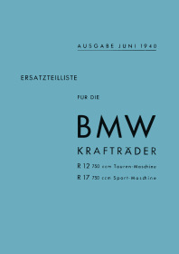 BMW R12 and R17 (incl. sidecar) Spare Parts List Catalog