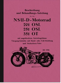 NSU 201 OSL, 251 OSL und 351 OT Bedienungsanleitung