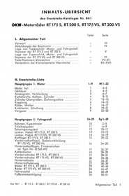 DKW RT 175 S, RT 175 VS, RT 200 S and RT 200 VS spare parts list