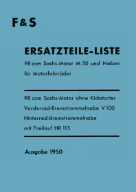 Sachs 98 ccm M50 Motor mit Flachkolben Ersatzteilliste