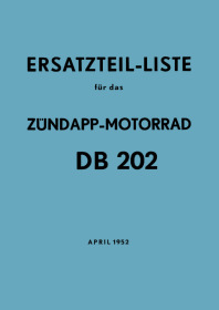 Zündapp DB 202 Ersatzteilliste