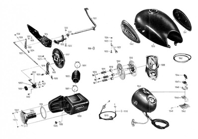 Triumph BDG 250 L, SL, W and Boss spare parts list Spare parts catalog