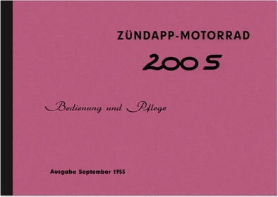 Zündapp 200 S 1955 Bedienungsanleitung