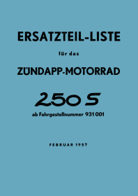 Zündapp 250 S Ersatzteilliste