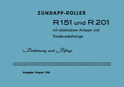 Zündapp Bella R 151 and R 201 User Owner's Manual