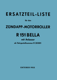 Zündapp Bella R 151 with starter motor Spare Parts List Catalog