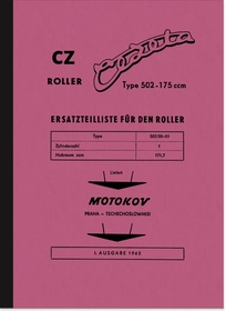 CZ Cezeta-Roller Typ 502 Ersatzteilliste
