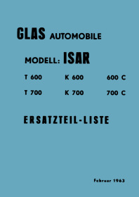 Glas Isar 600 und 700 Ersatzteilliste