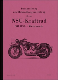 NSU 601 OSL Wehrmacht WH Bedienungsanleitung