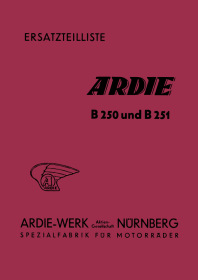 Ardie B 250 and B 251 Spare Parts List Catalog