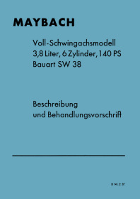 Maybach SW 38 Voll-Schwingachsmodell Bedienungsanleitung