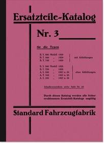 Standard 350 500 750 ccm 1927-1929 Ersatzteilliste