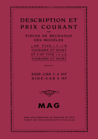 MAG Motosacoche 4HP und 8HP Side-Car Bedienungsanleitung und Ersatzteilliste