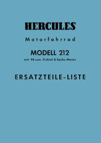 Hercules 212, 98 cc Spare Parts List Catalog
