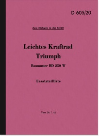 Triumph BD 250 W Ersatzteilliste D 605/20