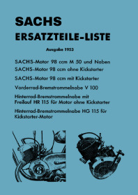 Sachs 98 cc Type M 50 Engine Flat Piston 1952 Parts List Catalog