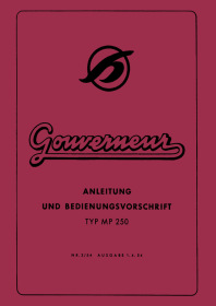 Hoffmann Gouverneur MP 250 Bedienungsanleitung