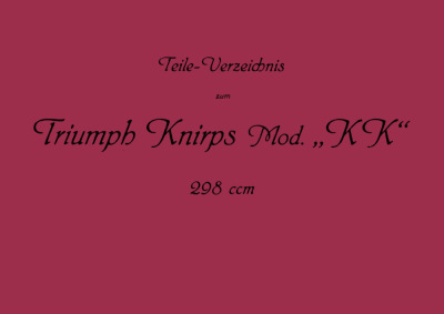 Triumph Knirps model KK 298 cc Spare Parts List Catalog