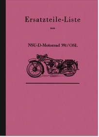 NSU 351 S OSL Ersatzteilliste 351S 351/OSL