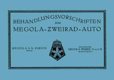 Megola Zweirad-Auto 5-Zylinder Bedienungsanleitung