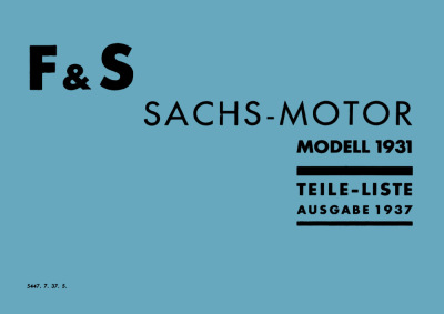 Sachs 74 ccm Fahrradmotor (1931-1937) Ersatzteilliste