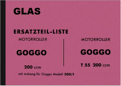 Glas Goggo Roller 200, T 55, 200/1 Ersatzteilliste