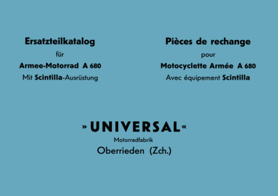 Universal Armee-Motorrad A 680 Ersatzteilliste