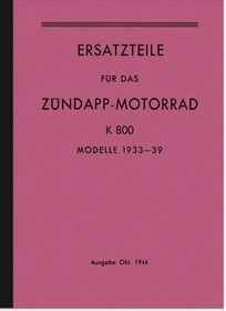 Zündapp Kardan 800 (K 800) Ersatzteilliste