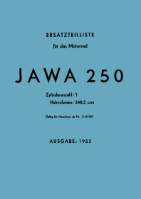 Jawa 250 1-Zylinder Ersatzteilliste