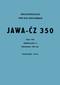 Jawa CZ 350 Type 354 Spare Parts List Catalog