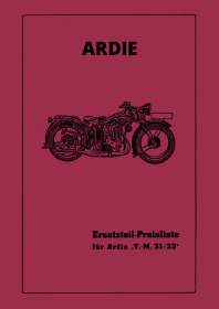 Ardie 500cc TM Touring Model 31/32 Parts List Catalog