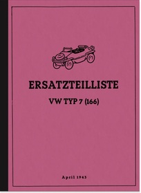 VW Schwimmwagen Typ 166 7 Spare Parts List Spare Parts Catalogue Parts Catalogue 1943