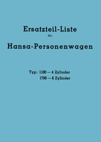 Hansa 1100 and 1700 Spare Parts List Catalog