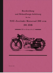 NSU 201 ZDB (block motor) Operating Instructions Manual
