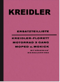 Kreidler Florett 3-Gang bis 1962 Mokick Motorrad Moped Ersatzteilliste