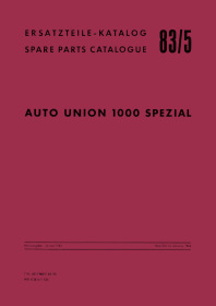Auto Union DKW 1000 SP Spezial Ersatzteilliste