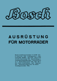 Bosch equipment for motorcycles Spare Parts List Catalog Repair Manual