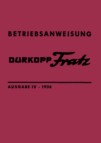 Dürkopp Fratz Bedienungsanleitung