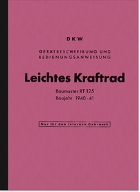 DKW RT 125 WH Bedienungsanleitung RT125 Wehrmacht