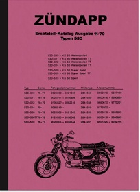 Zündapp Typ 530 KS 50 Watercooled TT Super Sport Ersatzteilliste