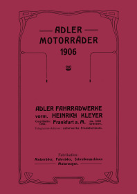 Adler Motorcycles 1906 Brochure/Catalog
