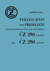 CZ 250 Tourist und 250 Sport Ersatzteilliste