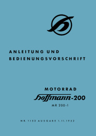 Hoffmann 200 MR 200-1 User Owner's Manual