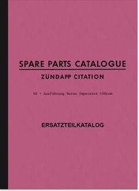Zündapp Citation Horex Imperator US Ersatzteilliste