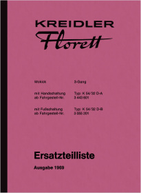 Kreidler foil 3-speed HS and FS spare parts list