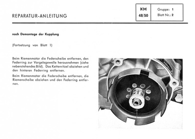 Zündapp Combimot KM 48 and KM 50 with engine type 255 Workshop manual Repair instructions 1954-1959