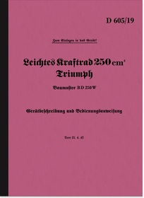 Triumph BD 250 W Bedienungsanleitung D 605/19 Beschreibung