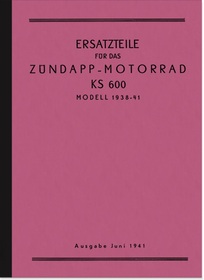 Zündapp KS 600 Modell 1938-41 Ersatzteilliste