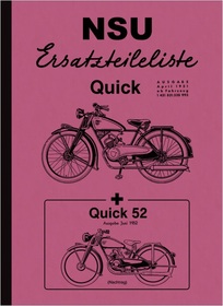 NSU Quick and Quick 52 spare parts list Spare parts catalog