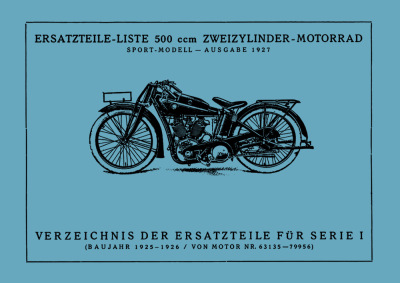 NSU 500 cc Sport-Modell 502T Spare Parts List Catalog